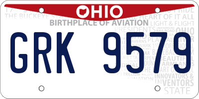 OH license plate GRK9579