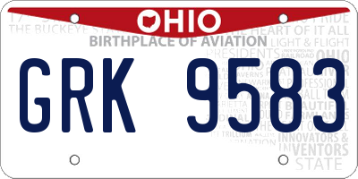 OH license plate GRK9583