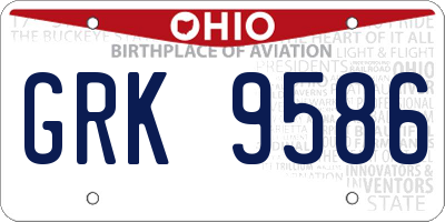 OH license plate GRK9586