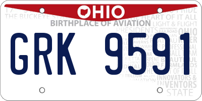 OH license plate GRK9591