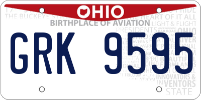 OH license plate GRK9595