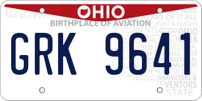 OH license plate GRK9641