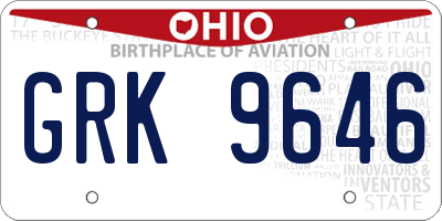 OH license plate GRK9646