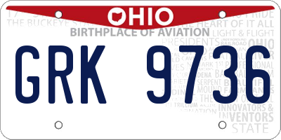 OH license plate GRK9736