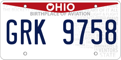 OH license plate GRK9758