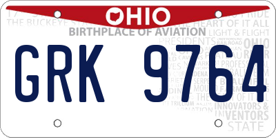 OH license plate GRK9764