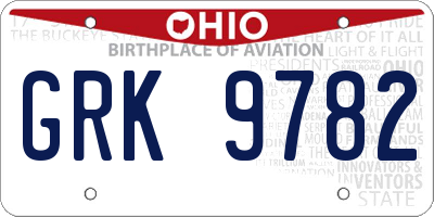 OH license plate GRK9782
