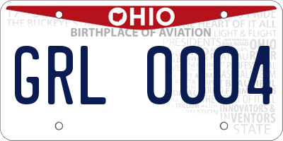 OH license plate GRL0004