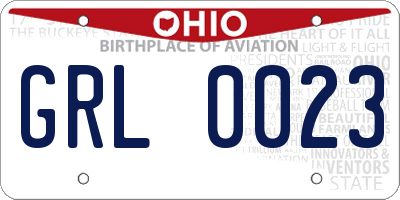 OH license plate GRL0023