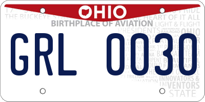 OH license plate GRL0030