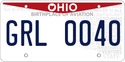 OH license plate GRL0040