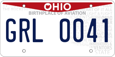 OH license plate GRL0041