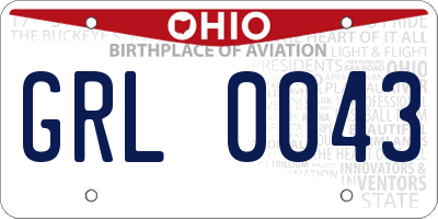 OH license plate GRL0043