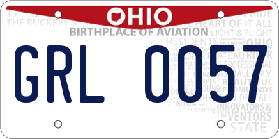 OH license plate GRL0057