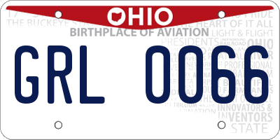 OH license plate GRL0066