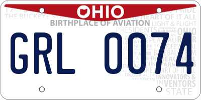 OH license plate GRL0074