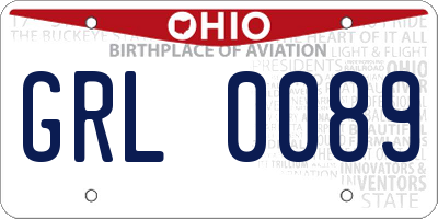 OH license plate GRL0089