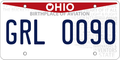 OH license plate GRL0090