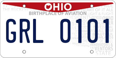 OH license plate GRL0101