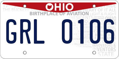 OH license plate GRL0106