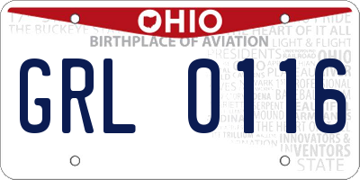 OH license plate GRL0116