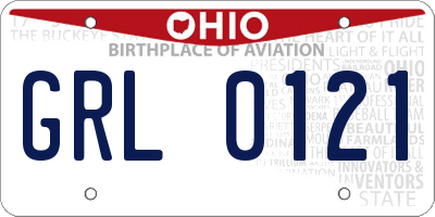 OH license plate GRL0121