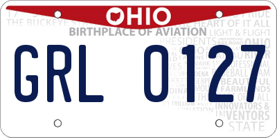 OH license plate GRL0127