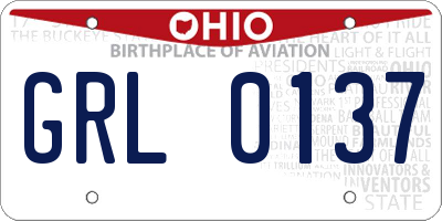 OH license plate GRL0137