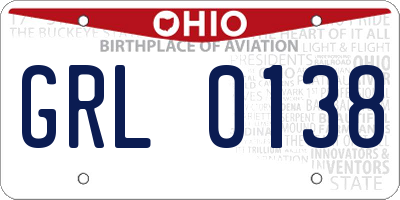OH license plate GRL0138