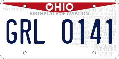 OH license plate GRL0141