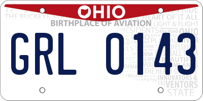 OH license plate GRL0143
