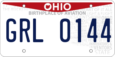 OH license plate GRL0144