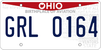 OH license plate GRL0164
