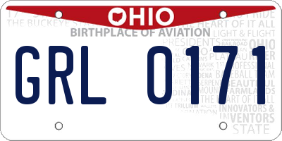 OH license plate GRL0171
