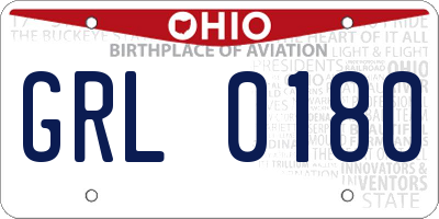 OH license plate GRL0180