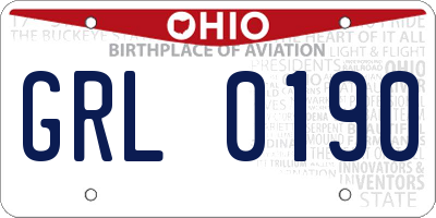 OH license plate GRL0190