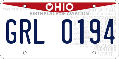 OH license plate GRL0194