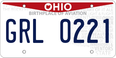 OH license plate GRL0221