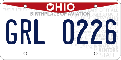 OH license plate GRL0226