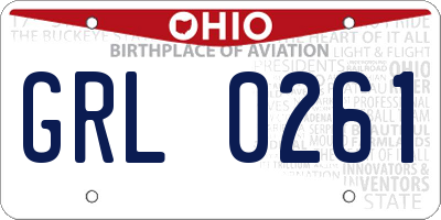 OH license plate GRL0261