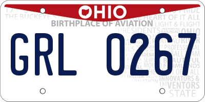 OH license plate GRL0267