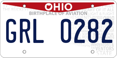 OH license plate GRL0282