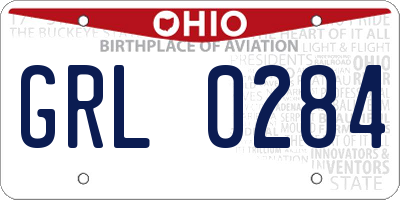 OH license plate GRL0284