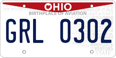 OH license plate GRL0302