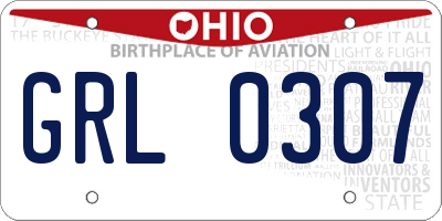 OH license plate GRL0307