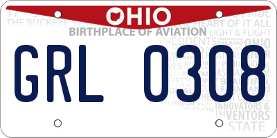 OH license plate GRL0308