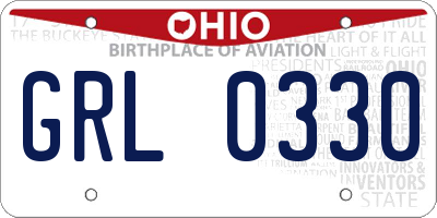 OH license plate GRL0330
