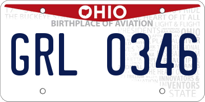 OH license plate GRL0346