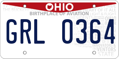 OH license plate GRL0364