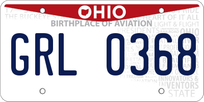 OH license plate GRL0368